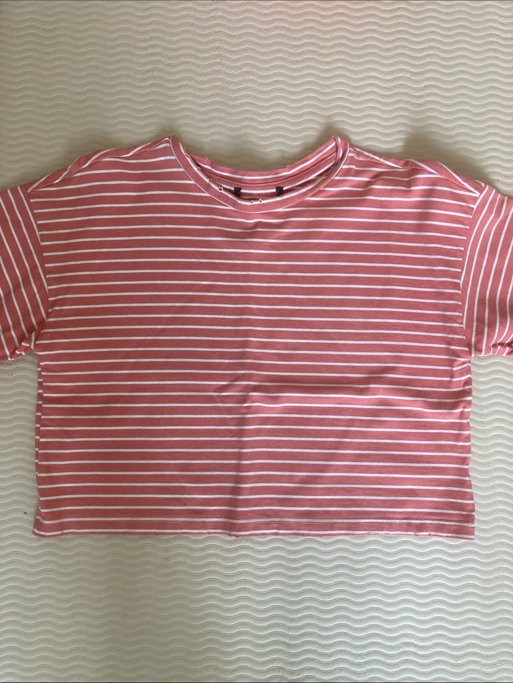 Zara Pink and White Striped Crop Top